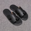 画像13:  men's leather H  flat slippers sandals  フラット本革レザーHサンダル　スリッパフリップフロップ (13)