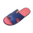 画像1:  men's leather H  flat slippers sandals  フラット本革レザーHサンダル　スリッパフリップフロップ (1)
