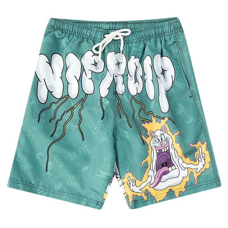 画像4: Unisex Men's letter graffiti  five-point pants half shorts pants  ユニセックス 男女兼用5分丈レターグラフィティハーフショートパンツ (4)