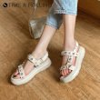 画像4: Women pearl buckle sandals slippers  　　パールバックベルトチャンキーソールサンダル 　ミュール　 (4)