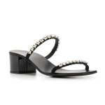 画像2: Women stars rhinestone  heel  sandals slippers  　スター星ラインストーンヒールサンダル 　ミュール　 (2)