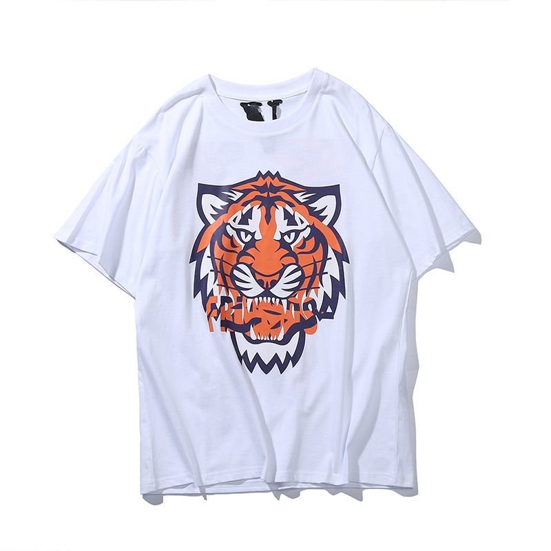 men's VLONE tiger head big V short sleeve T-shirt ユニ