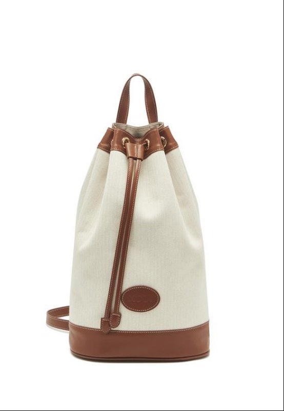 画像10:   stitching contrast color shoulder portable canvas backpack shoulder messenger bag  バケットポータブルキャンバスバックパック ショルダーメッセンジャーバッグ (10)