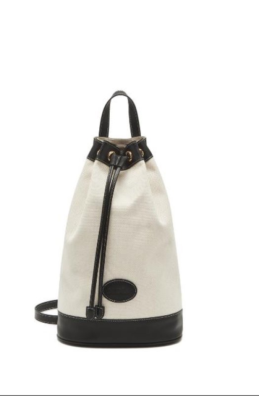 画像2:   stitching contrast color shoulder portable canvas backpack shoulder messenger bag  バケットポータブルキャンバスバックパック ショルダーメッセンジャーバッグ (2)