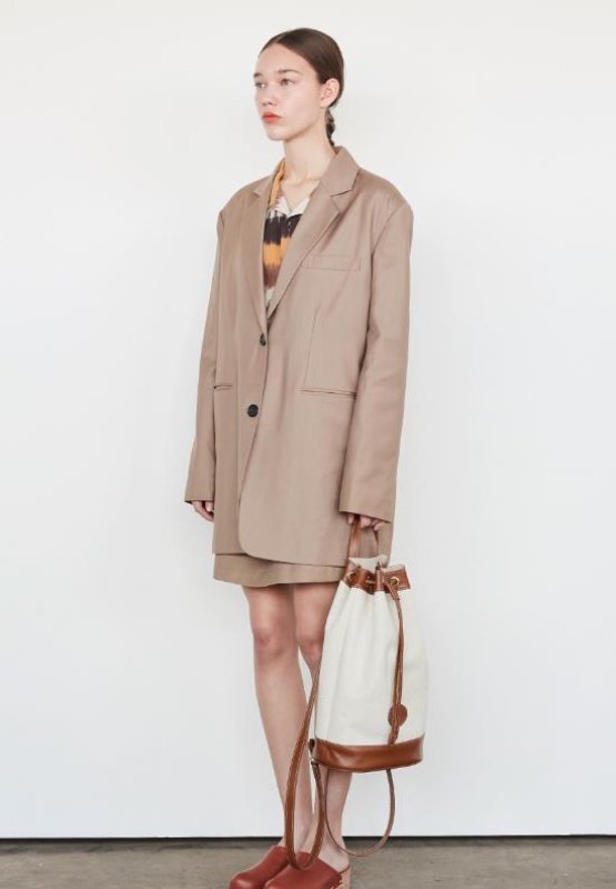 画像7:   stitching contrast color shoulder portable canvas backpack shoulder messenger bag  バケットポータブルキャンバスバックパック ショルダーメッセンジャーバッグ (7)