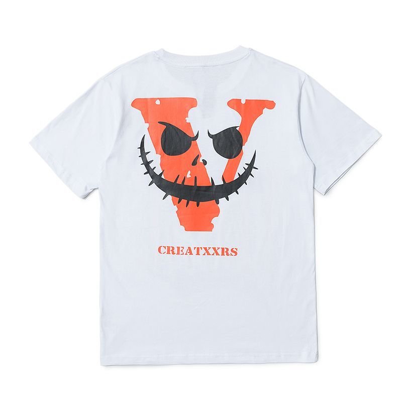 画像3: men's  vlone evil smiley printed  short sleeve  T-shirt ユニセックス 男女兼用vloneプリントTシャツ (3)