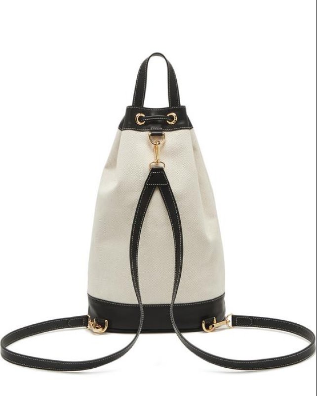 画像9:   stitching contrast color shoulder portable canvas backpack shoulder messenger bag  バケットポータブルキャンバスバックパック ショルダーメッセンジャーバッグ (9)