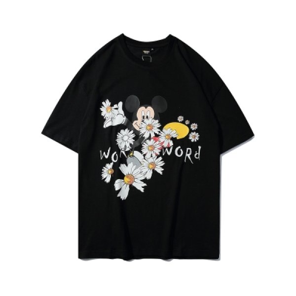 画像1: men's Mickey cartoon little daisy  graphic t shirt ユニセックス 男女兼用コミックミッキー＆デイジープリントTシャツ (1)