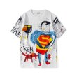 画像1: men's Comic superman graphic t shirt ユニセックス 男女兼用コミックスーパーマンプリントTシャツ (1)