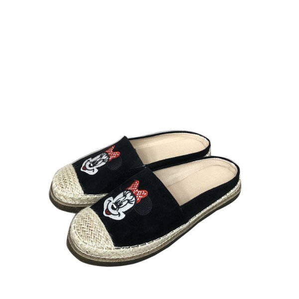 画像1: Women  Mickey Mouse Baotou half slippers  flip-flops slippers　ミッキーマウスエスパドリーユサンダルフラットサンダル 　 (1)