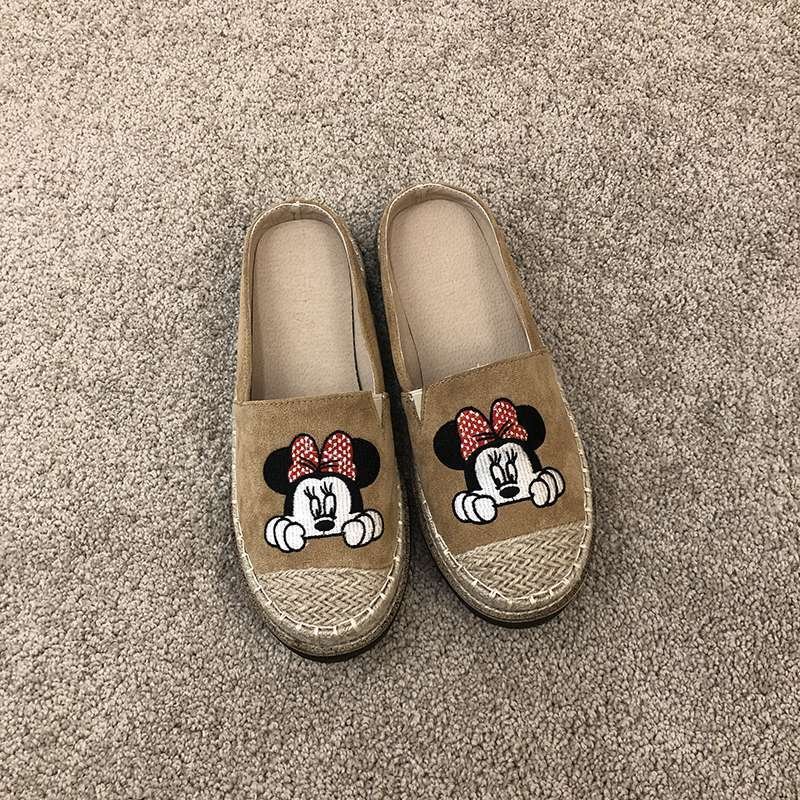 画像3: Women  Mickey Mouse Baotou half slippers  flip-flops slippers　ミッキーマウスエスパドリーユサンダルフラットサンダル 　 (3)