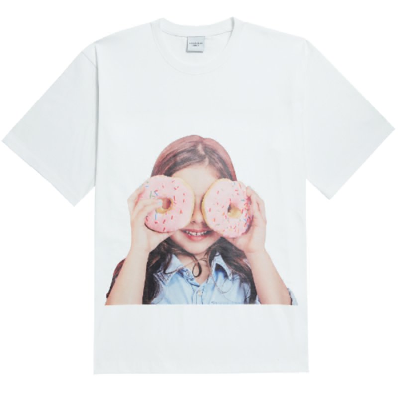 画像3: Unisex Mens & Woman baby face donut short sleeve t-shirt ベイビーフェイス ドーナツ プリント半袖Tシャツ (3)
