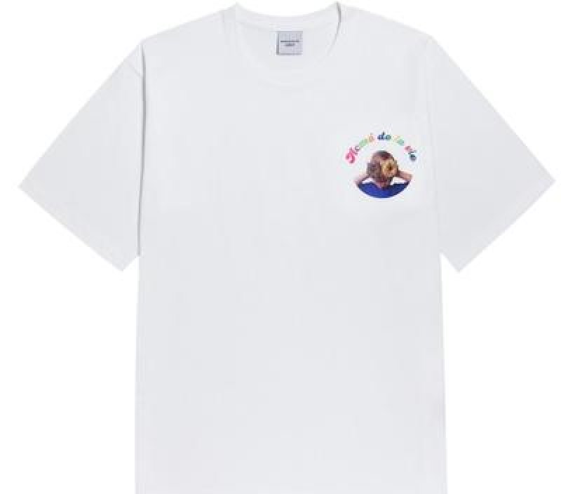 画像2: Unisex Mens & Woman Onepoint baby face donut short sleeve t-shirt ベイビーフェイス ワンポイント ドーナツ プリント半袖Tシャツ (2)
