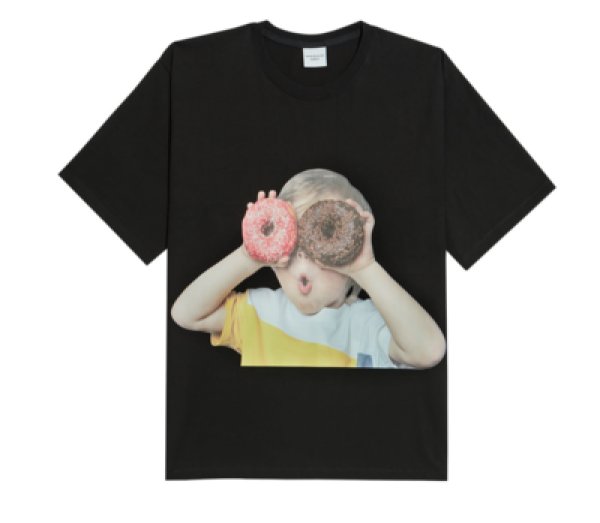 画像2: Unisex Mens ＆ Woman baby face donut short sleeve t-shirt ベイビーフェイス ドーナツ プリント半袖Tシャツ (2)