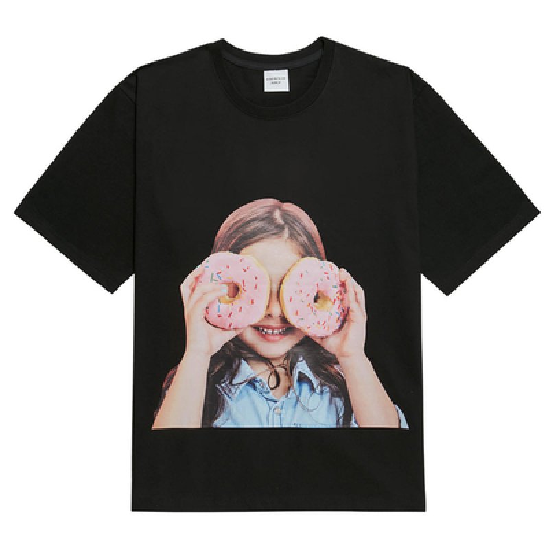 画像4: Unisex Mens & Woman baby face donut short sleeve t-shirt ベイビーフェイス ドーナツ プリント半袖Tシャツ (4)