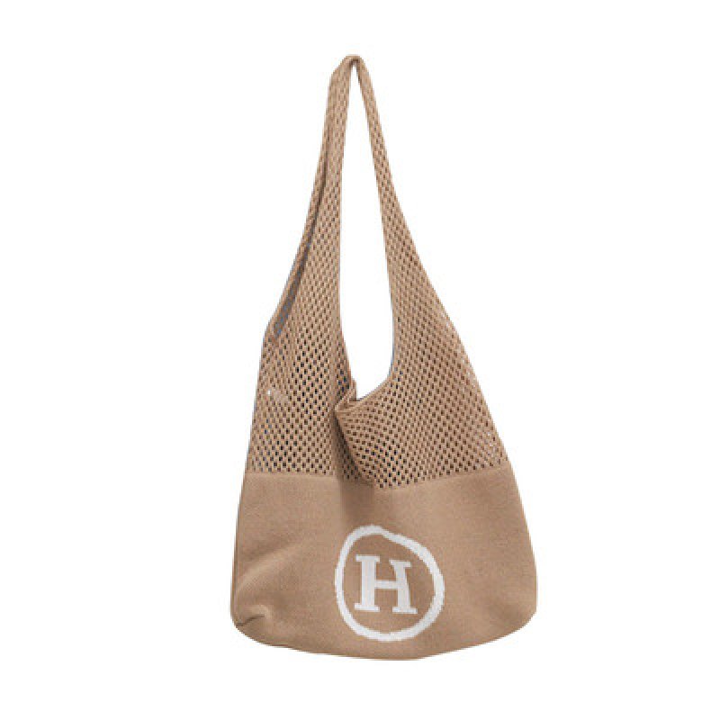 画像3: knit H logo shoulder eco bag  ニット編みHロゴショルダーエコバックトート トートバック (3)
