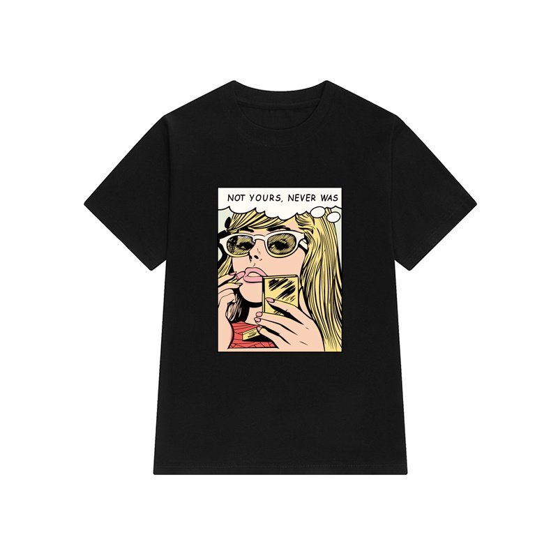 画像9: Women's Humor text pattern Primant T-shirt   ユニセックス男女兼用not yoursプリント半袖Tシャツ  (9)