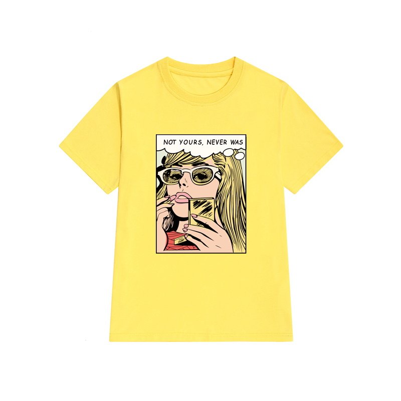 画像5: Women's Humor text pattern Primant T-shirt   ユニセックス男女兼用not yoursプリント半袖Tシャツ  (5)