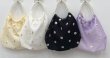画像4: small daisy bag Handbag r eco bag　デイジー刺繍 フラワーパールハンドル トートミニ ハンドバッグ ショルダーバック　エコバックトート　トートバック (4)