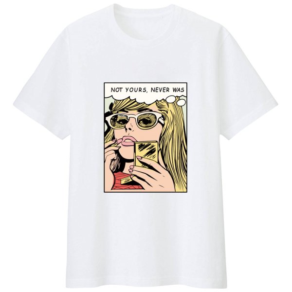 画像1: Women's Humor text pattern Primant T-shirt   ユニセックス男女兼用not yoursプリント半袖Tシャツ　 (1)