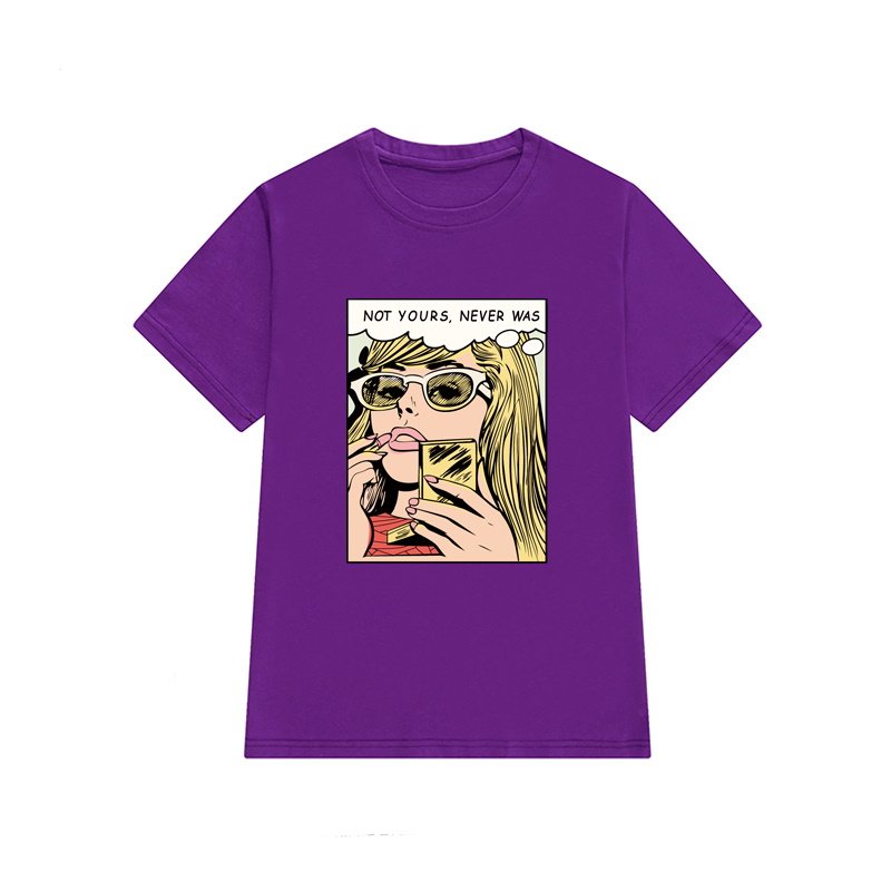 画像6: Women's Humor text pattern Primant T-shirt   ユニセックス男女兼用not yoursプリント半袖Tシャツ  (6)
