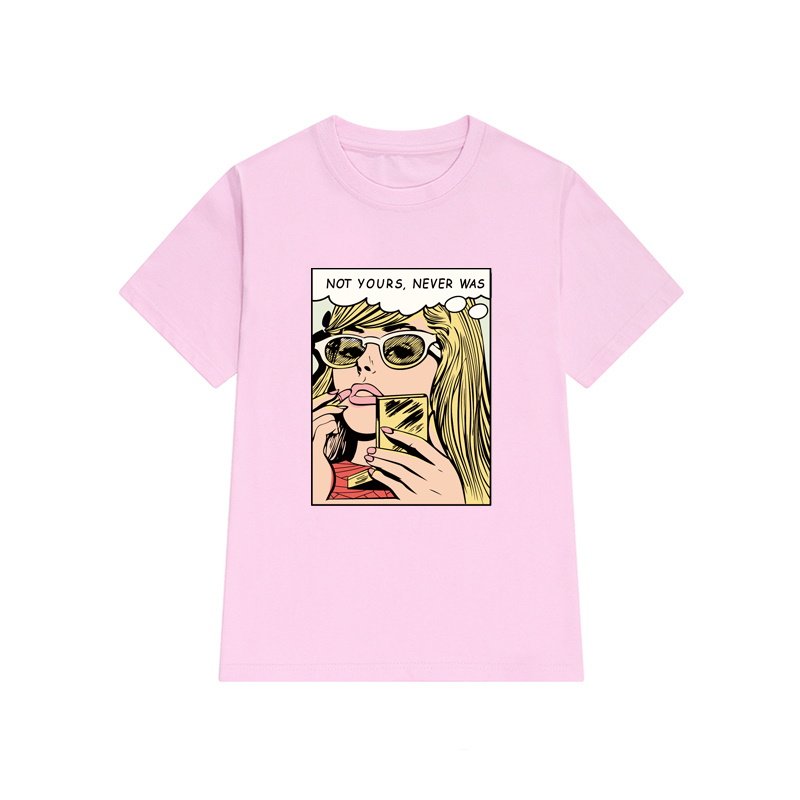 画像7: Women's Humor text pattern Primant T-shirt   ユニセックス男女兼用not yoursプリント半袖Tシャツ  (7)