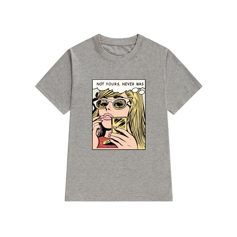 画像4: Women's Humor text pattern Primant T-shirt   ユニセックス男女兼用not yoursプリント半袖Tシャツ  (4)