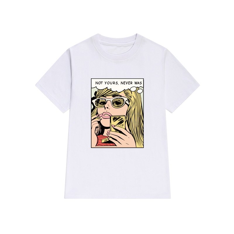 画像8: Women's Humor text pattern Primant T-shirt   ユニセックス男女兼用not yoursプリント半袖Tシャツ  (8)