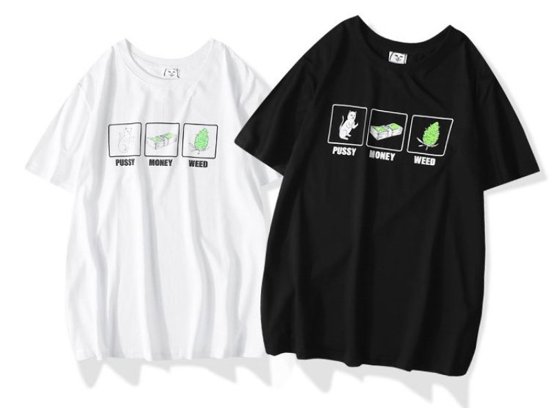 画像3: Unisex Mens & Woman cheap cat multi-element cartoon  print Short Sleeve  t-shirt  男女兼用キャットプリントショートスリーブTシャツ (3)