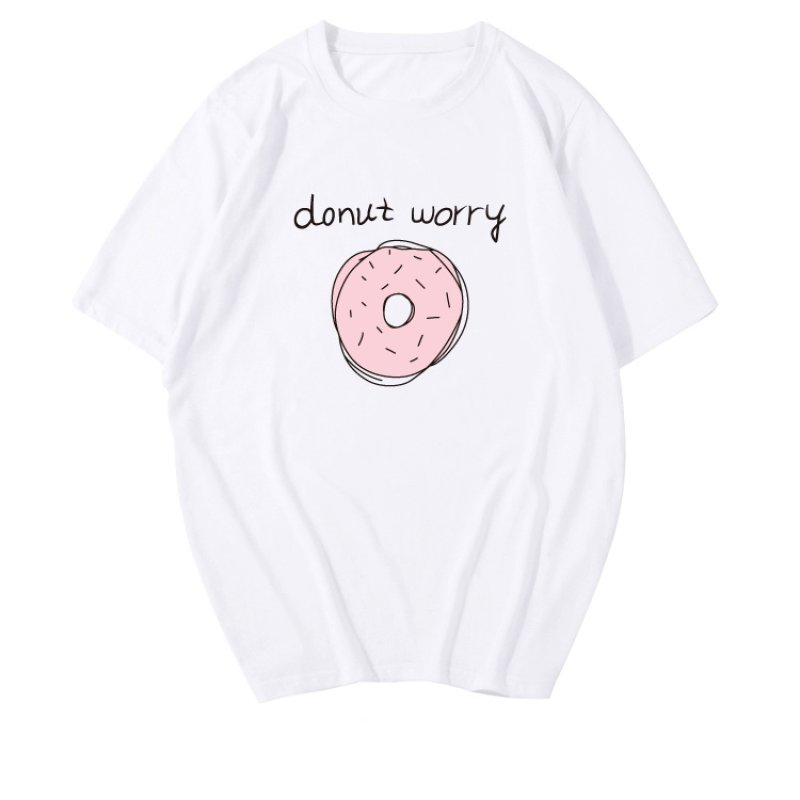画像2: Sweet Donut Print Unisex T-shirt　 ユニセックス男女兼用ドーナツプリント半袖Tシャツ　 (2)