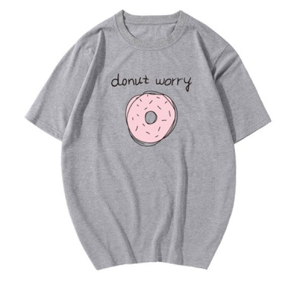 画像1: Sweet Donut Print Unisex T-shirt　 ユニセックス男女兼用ドーナツプリント半袖Tシャツ　 (1)