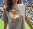 画像9: Unisex Mens ＆ Woman Tennis Bear Print Short Sleeve  t-shirt  男女兼用テニスベアープリントショートスリーブTシャツ (9)