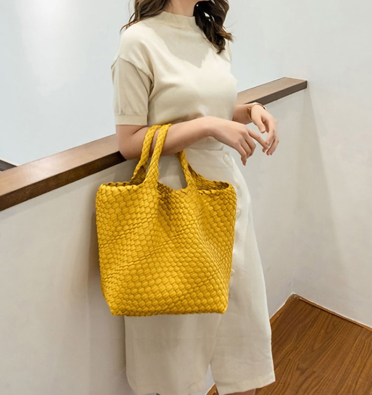 画像14: Braided tote shoulder handbag 編み込みトートショルダーハンドバック (14)