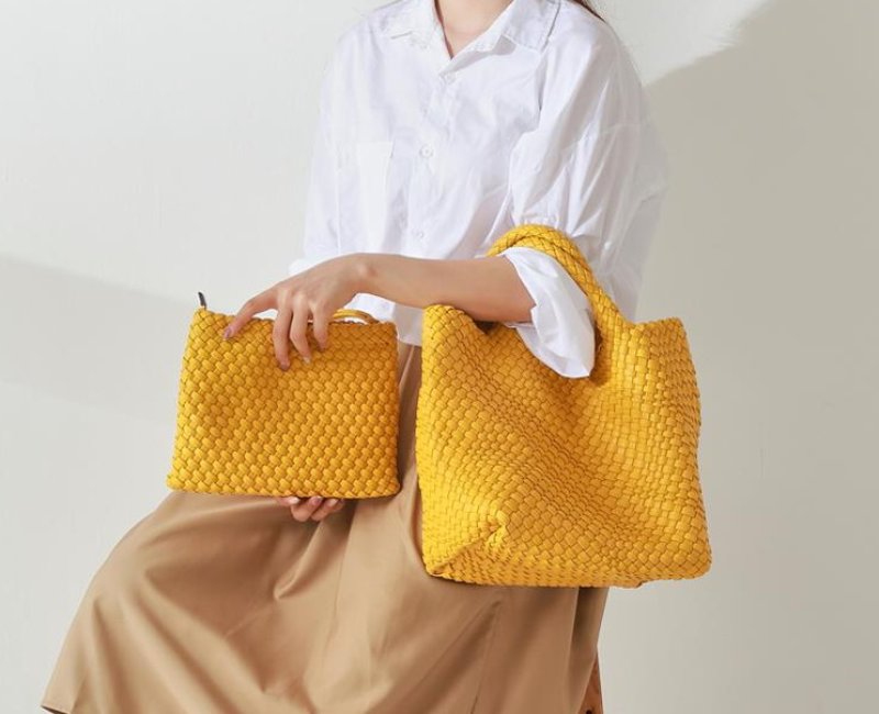 画像15: Braided tote shoulder handbag 編み込みトートショルダーハンドバック (15)
