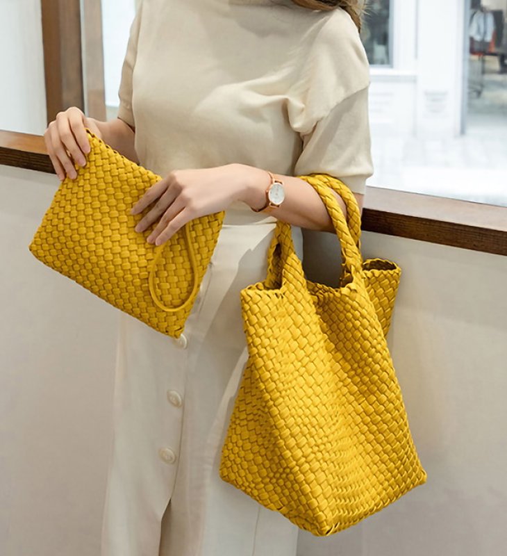 画像13: Braided tote shoulder handbag 編み込みトートショルダーハンドバック (13)