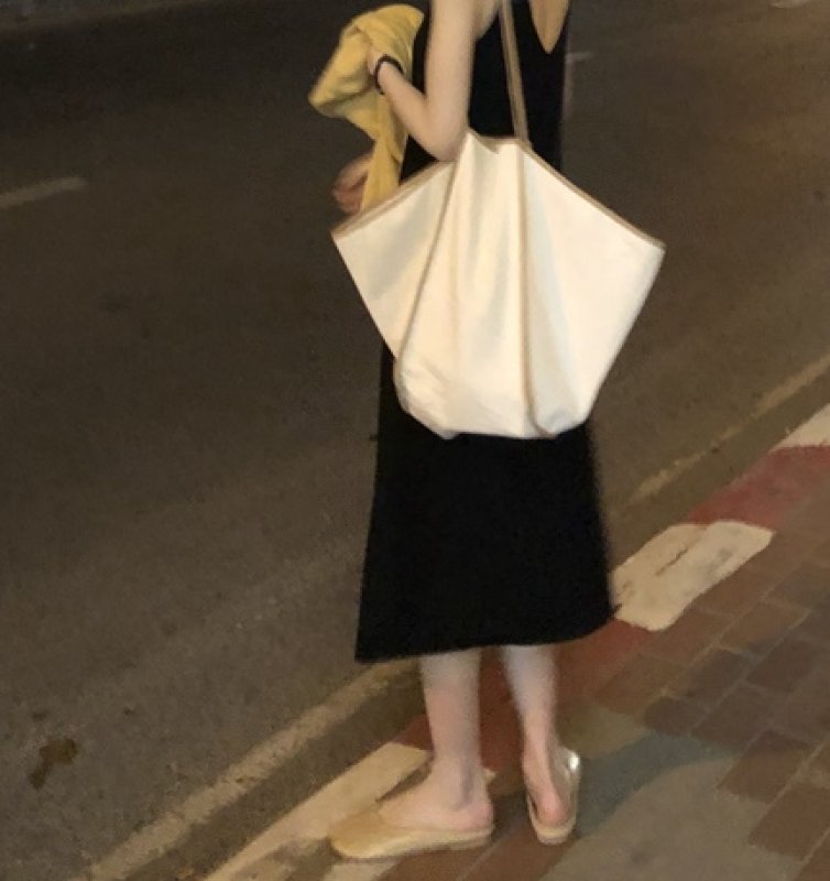 画像5:  large capacity canvas shoulder  bag カラーマッチングキャンバスラージショルダーバッグ (5)