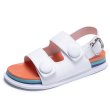 画像1: Women color matching thick bottom fashion Velcro  flat  sandals  slippers 厚底ファッションベルクロバックストラップ フラットサンダル スリッパ (1)