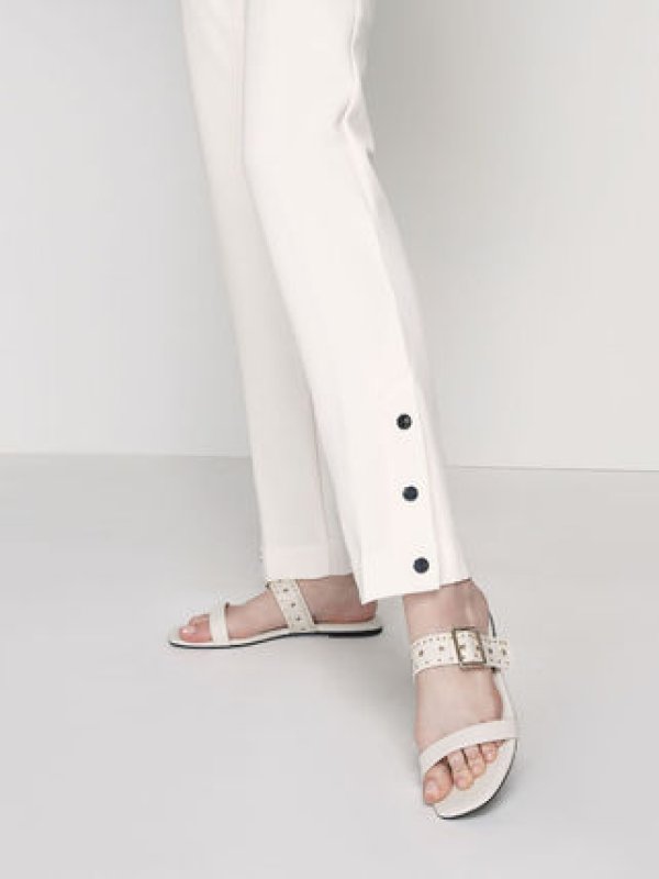 画像4: Women rivet decoration ladies flat sandals  slippers 　レザースタッズ付きフラットサンダル スリッパ (4)