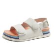 画像6: Women color matching thick bottom fashion Velcro  flat  sandals  slippers 厚底ファッションベルクロバックストラップ フラットサンダル スリッパ (6)