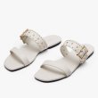 画像1: Women rivet decoration ladies flat sandals  slippers 　レザースタッズ付きフラットサンダル スリッパ (1)