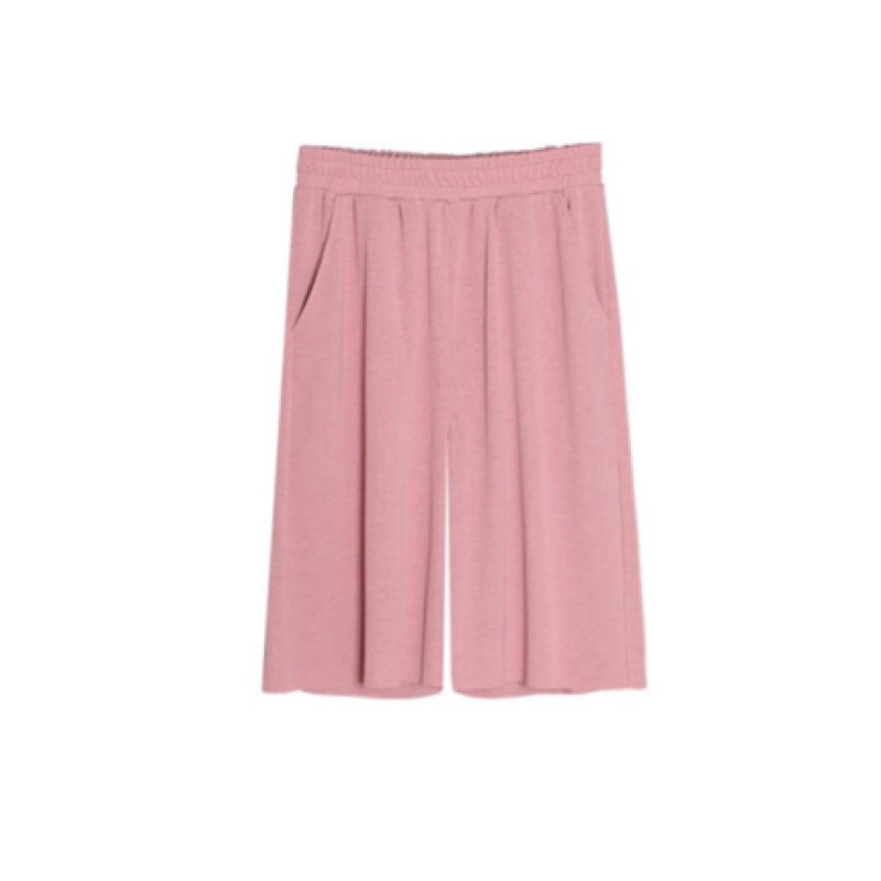 画像1: Womens Ice Silk Short Half Gaucho Skirt Pants アイスシルク 接触冷感 ショート ワイドパンツ (1)