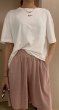 画像3: Womens Ice Silk Short Half Gaucho Skirt Pants アイスシルク 接触冷感 ショート ワイドパンツ (3)