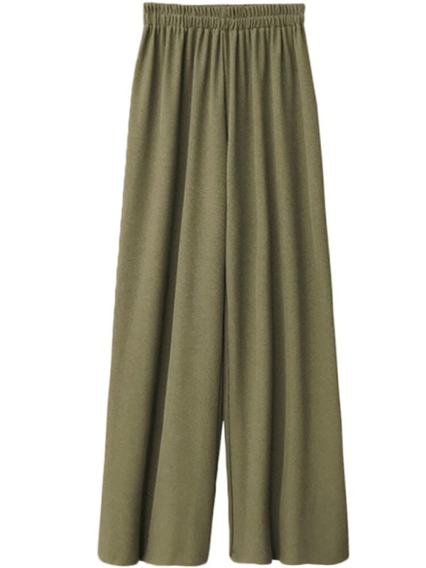 画像3: Womens Ice Silk Long Wide-Leg Gaucho Skirt Pants アイスシルク 接触冷感 ショート ワイドパンツ (3)