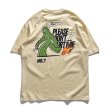 画像2: Men's cartoon printed t-shirt  loose tshirt   オーバーサイズ ユニセックス 男女兼用アニメサボテンプリント 半袖Tシャツ (2)