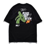画像1: Men's cartoon printed t-shirt  loose tshirt   オーバーサイズ ユニセックス 男女兼用アニメサボテンプリント 半袖Tシャツ (1)