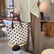 画像7: Canvas bucket type tote eco bag　スマイル ドットプリントバケットトートエコバッグ (7)