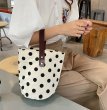 画像5: Canvas bucket type tote eco bag　スマイル ドットプリントバケットトートエコバッグ (5)