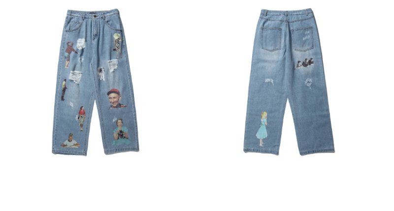 画像6: Unisex Men's GRAPHIC FILM DENIM PANTS ユニセックス 男女兼用グラフィックデニムパンツ (6)