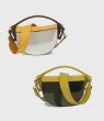 画像5: New woman’s paragraph semi-circle bag diagonal contrast color matching color single shoulder diagonal handbag saddle bag　本革レザー半円型コントラストカラーマッチングシングルショルダー斜めハンドバッグサドルバッグトートショルダー斜め掛けバック　 (5)