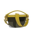 画像3: New woman’s paragraph semi-circle bag diagonal contrast color matching color single shoulder diagonal handbag saddle bag　本革レザー半円型コントラストカラーマッチングシングルショルダー斜めハンドバッグサドルバッグトートショルダー斜め掛けバック　 (3)